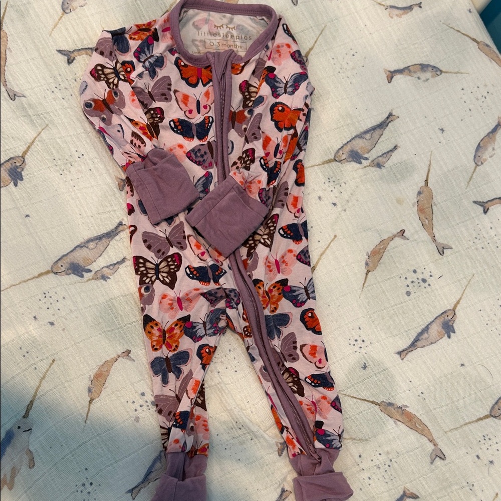 Little sleepies Butterfly Print Kids One Piece Pajama
